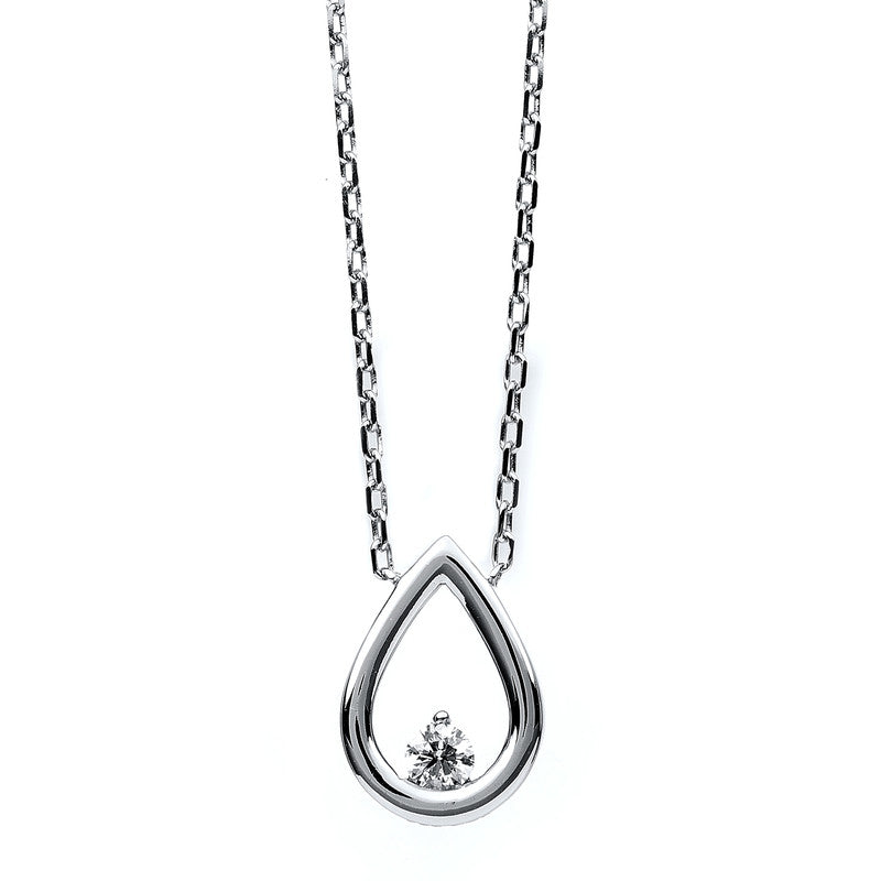 Collier 14 kt WG, 1 Brill. 0,09 ct, TW-si