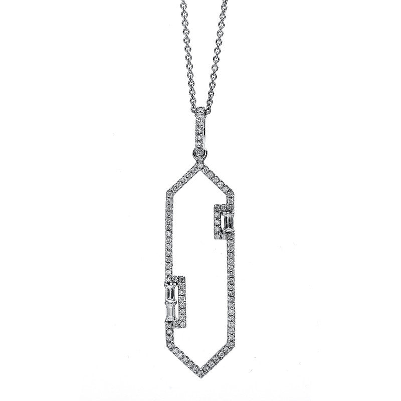 Collier 18 kt WG, 3 Bag. 0,07 ct, TW-si, 84 Brill. 0,18 ct, TW-si