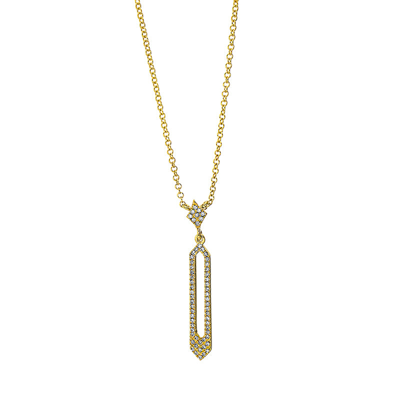 Collier 18 kt GG, 61 Dia. 0,14 ct, W-si