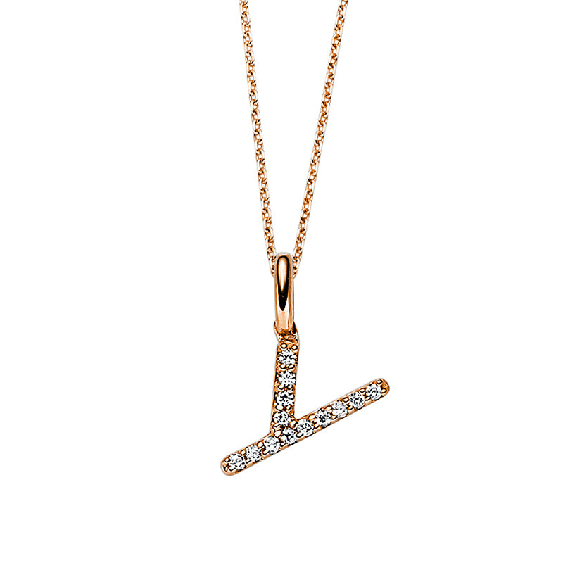Collier 18 kt RG, 13 Brill. 0,05 ct, TW