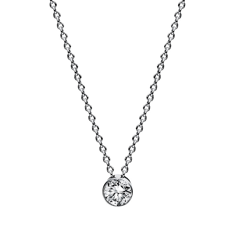 Collier 14 kt WG, 1 Brill. 0,20 ct, TW-si