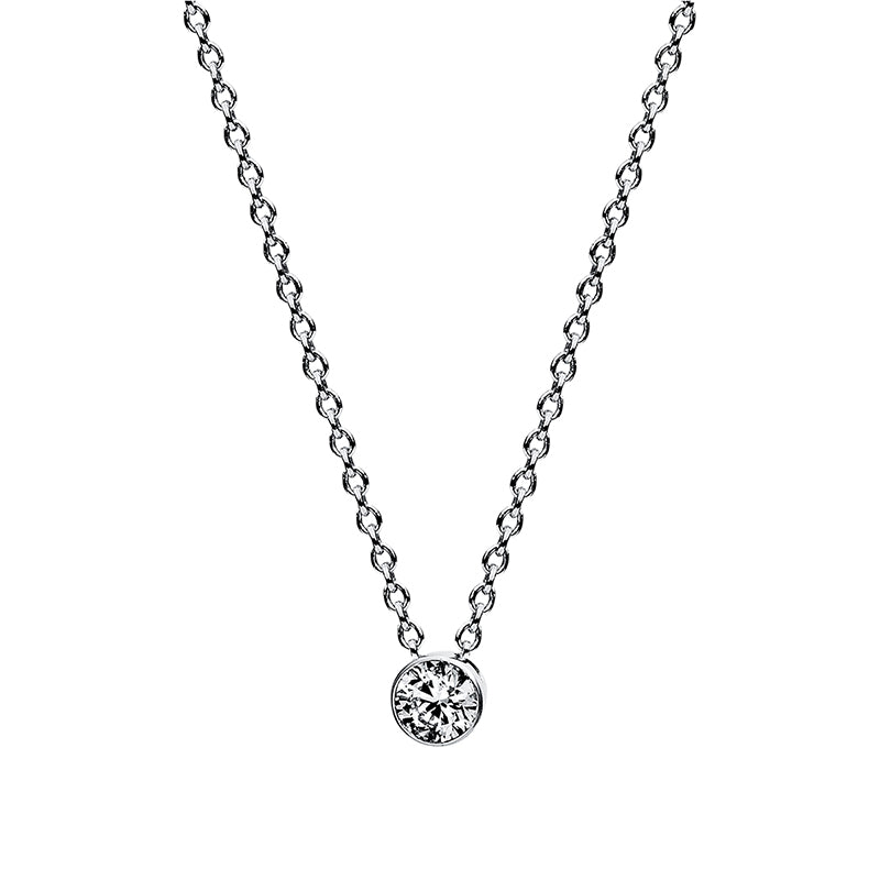 Collier 14 kt WG, 1 Brill. 0,10 ct, TW-si