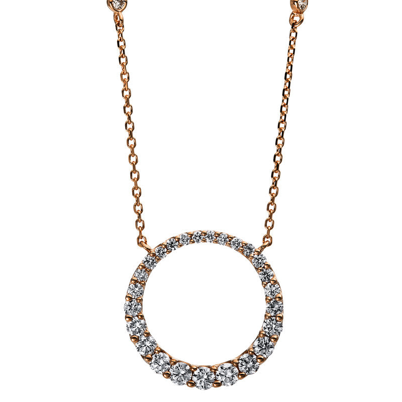 Collier 18 kt RG, 27 Brill. 0,88 ct, TW-si