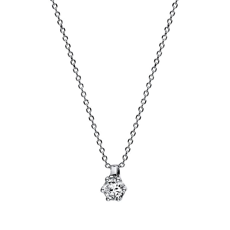 Collier 18 kt WG, 1 Brill. 0,10 ct, TW-si