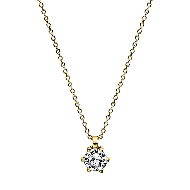 Collier 18 kt GG, 1 Brill. 0,20 ct, TW-si