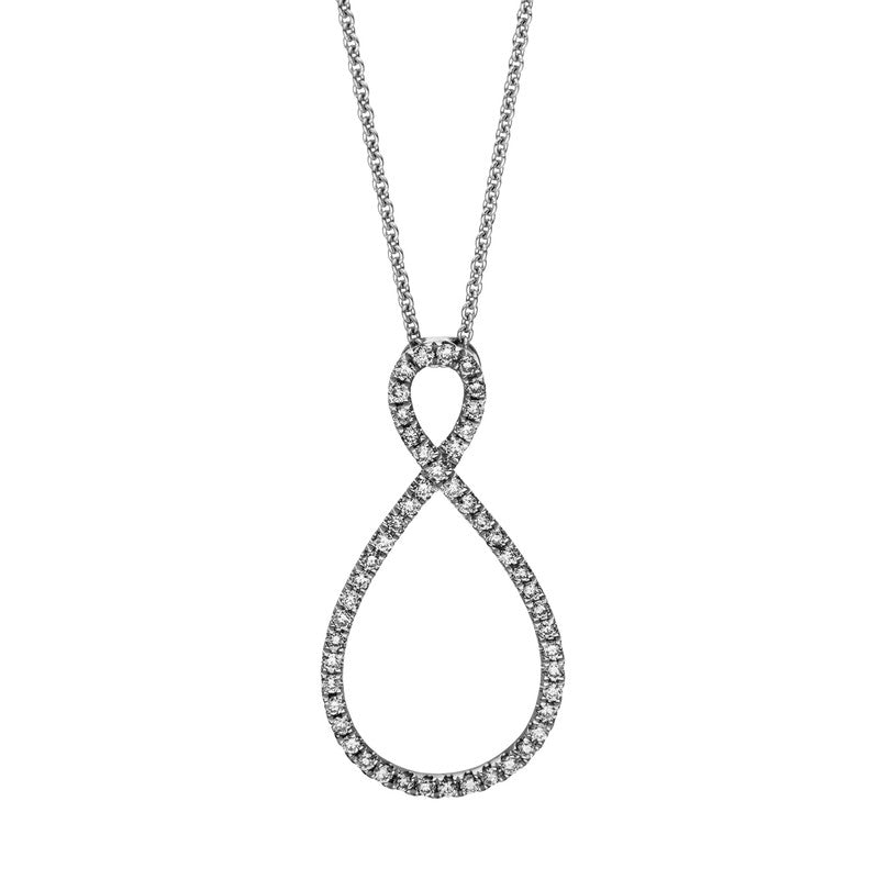 Collier 18 kt WG, 50 Brill. 0,38 ct, braun