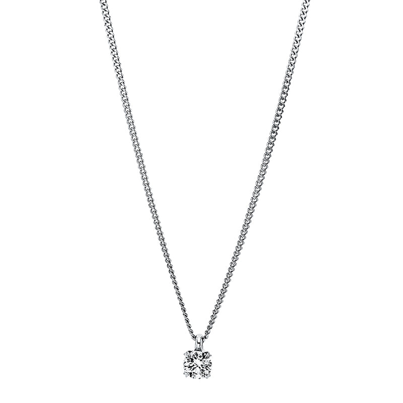 Collier 18 kt WG+P950, 2382323, 1 Brill. 0,12 ct, W-si
