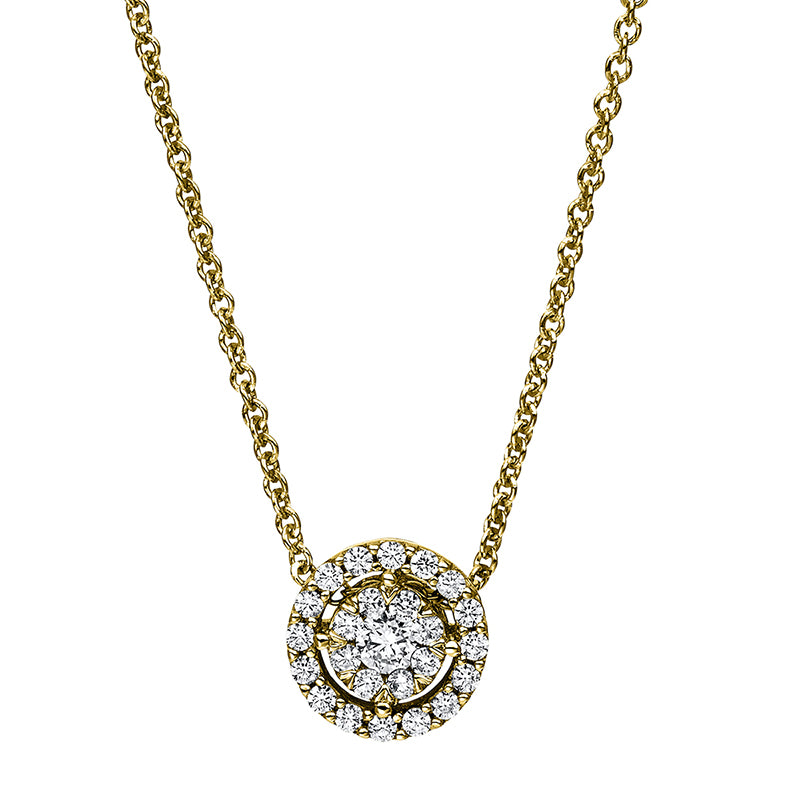 Collier 14 kt GG, 1 Brill. 0,08 ct, TW-si, 24 Brill. 0,22 ct, TW-si