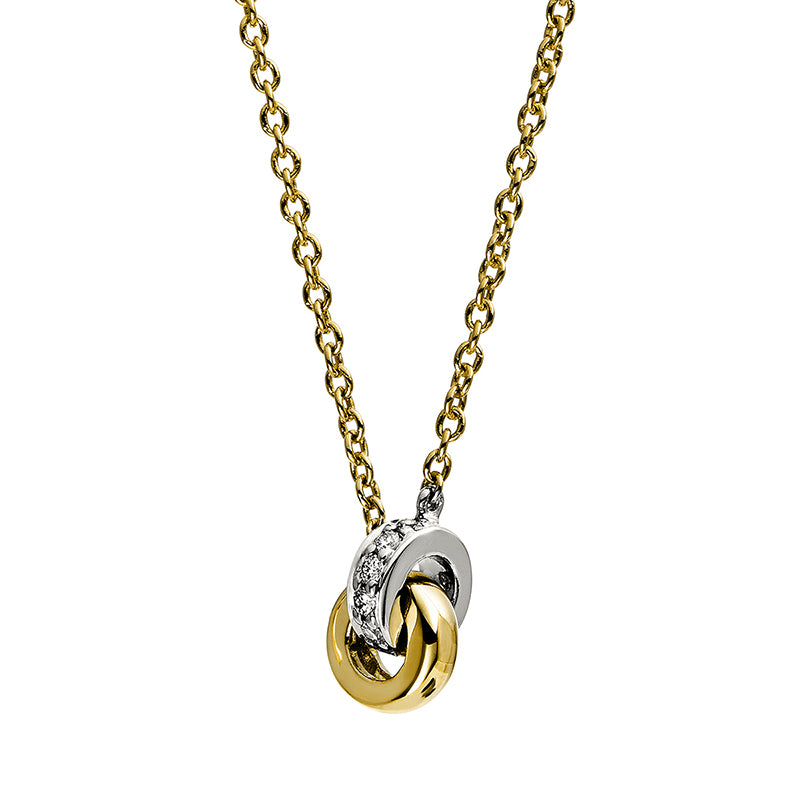 Collier 18 kt GG+WG, 11 Brill. 0,05 ct, TW-si