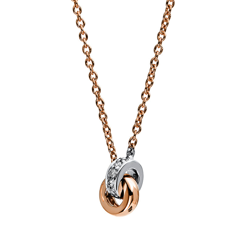 Collier 14 kt RG+WG, 11 Brill. 0,04 ct, TW-si