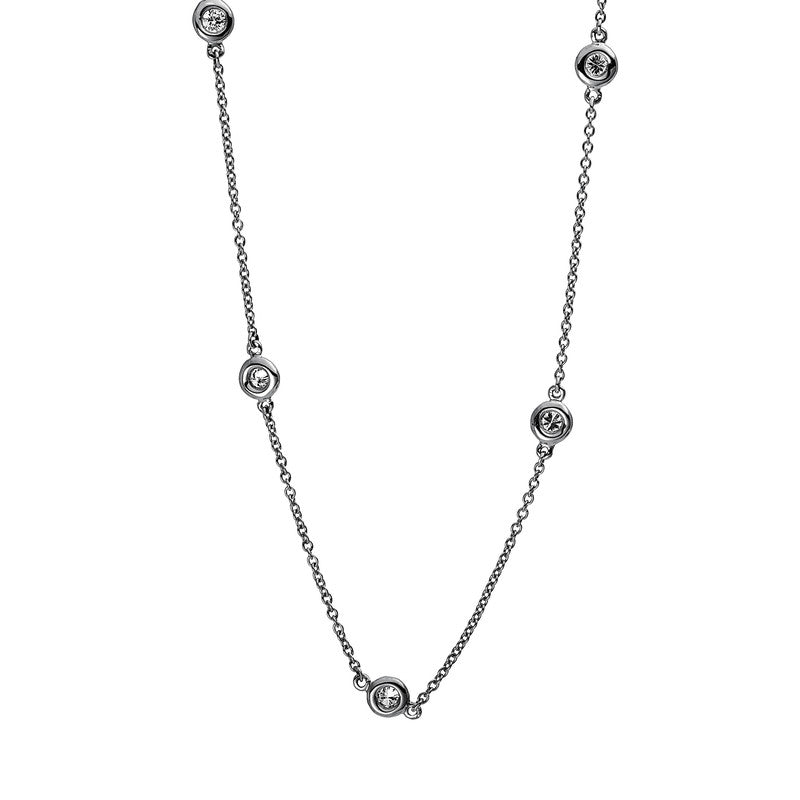Collier 14 kt WG, 14 Brill. 0,41 ct, TW-vsi/si