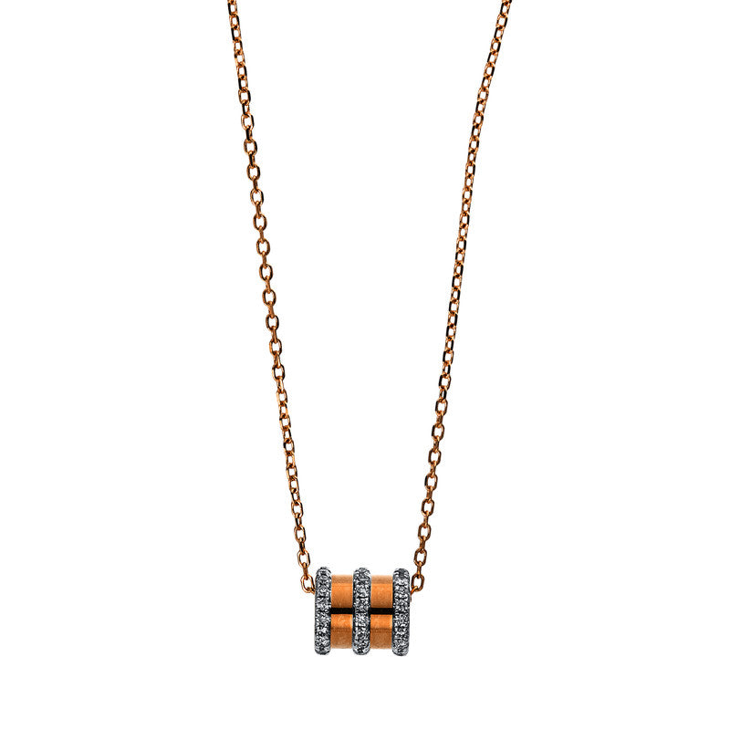 Collier 14 kt RG+WG, 54 Brill. 0,14 ct, TW-vsi/si