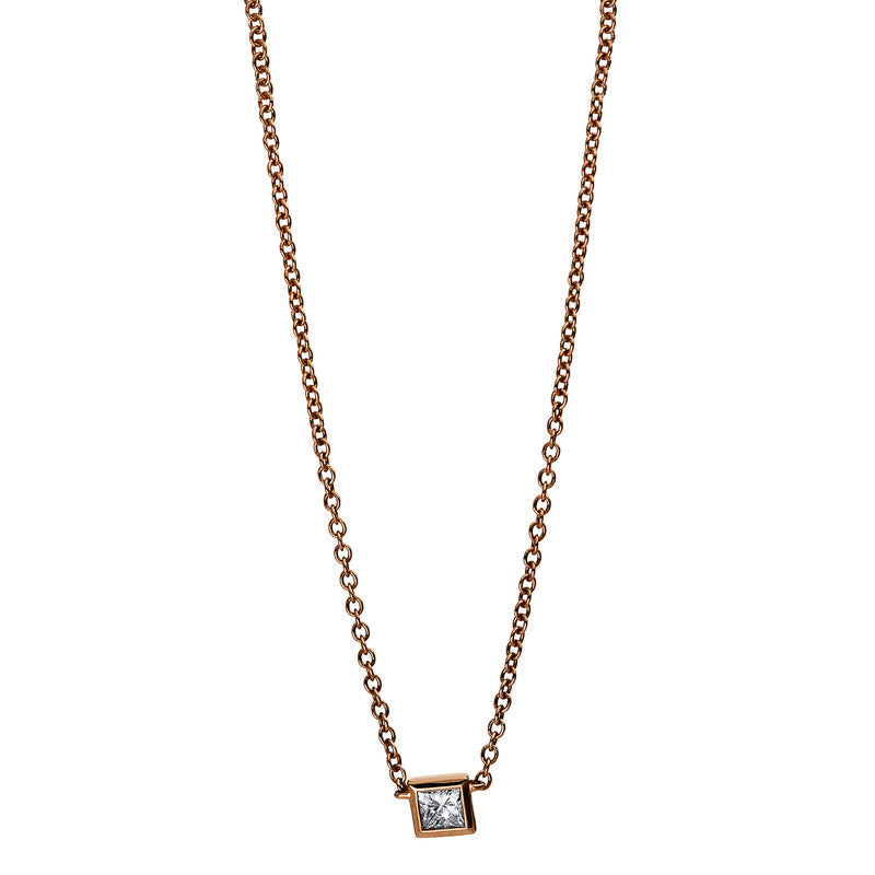 Collier 18 kt RG, 1 Princ. 0,13 ct, TW-si