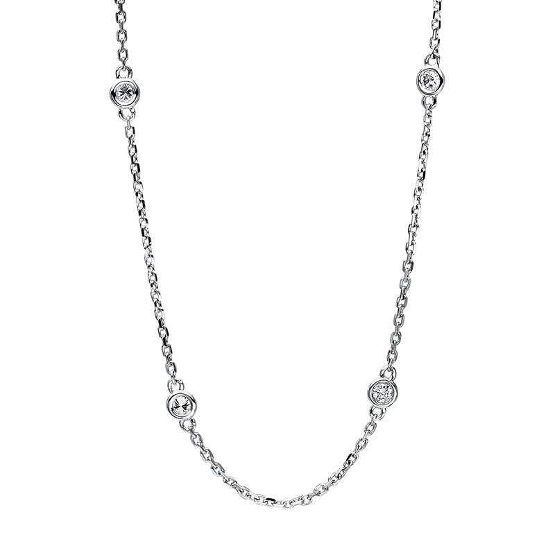 Collier 18 kt WG, 6 Brill. 0,15 ct, TW-vsi/si