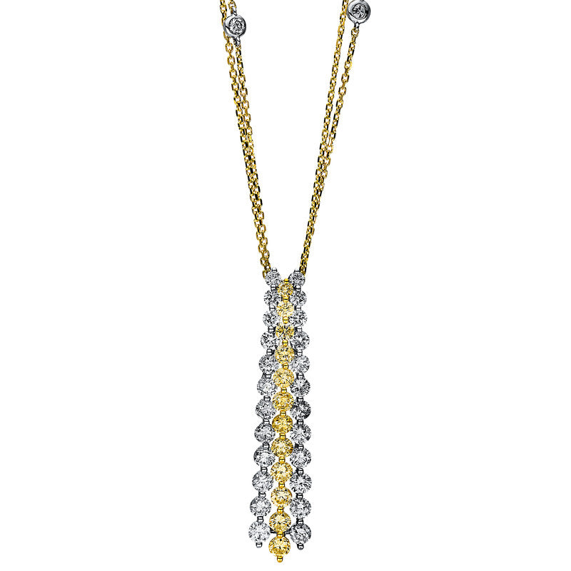 Collier 18 kt GG+WG, 26 Brill. 1,81 ct, TW-si, 12 Brill. 0,87 ct, gelb