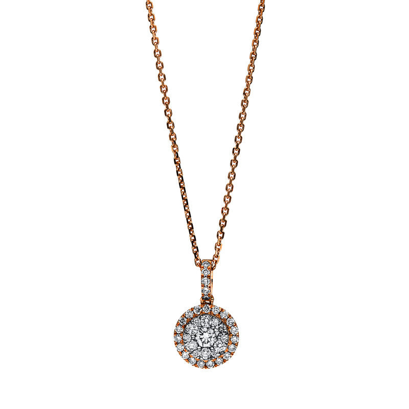 Collier 18 kt RG+WG, 1 Brill. 0,09 ct, TW-vsi, 36 Brill. 0,31 ct, TW-vsi
