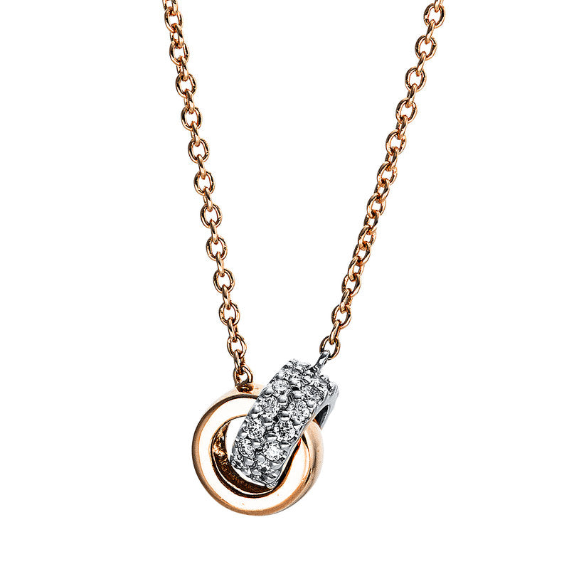 Collier 14 kt RG+WG, 29 Brill. 0,10 ct, TW-si