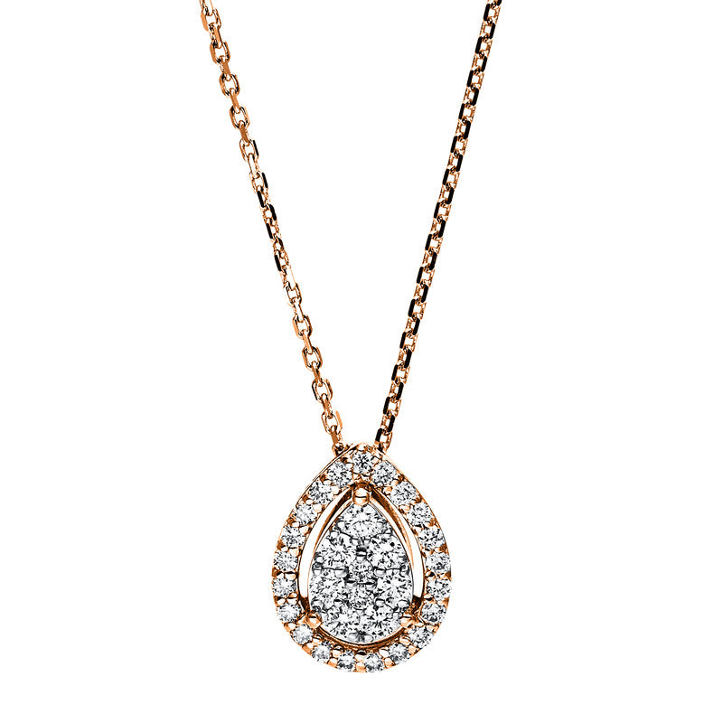 Collier 18 kt RG+WG, 9 Brill. 0,20 ct, TW-vsi, 21 Brill. 0,16 ct, TW-vsi