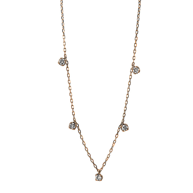 Collier 18 kt RG, 5 Brill. 0,37 ct, TW-si