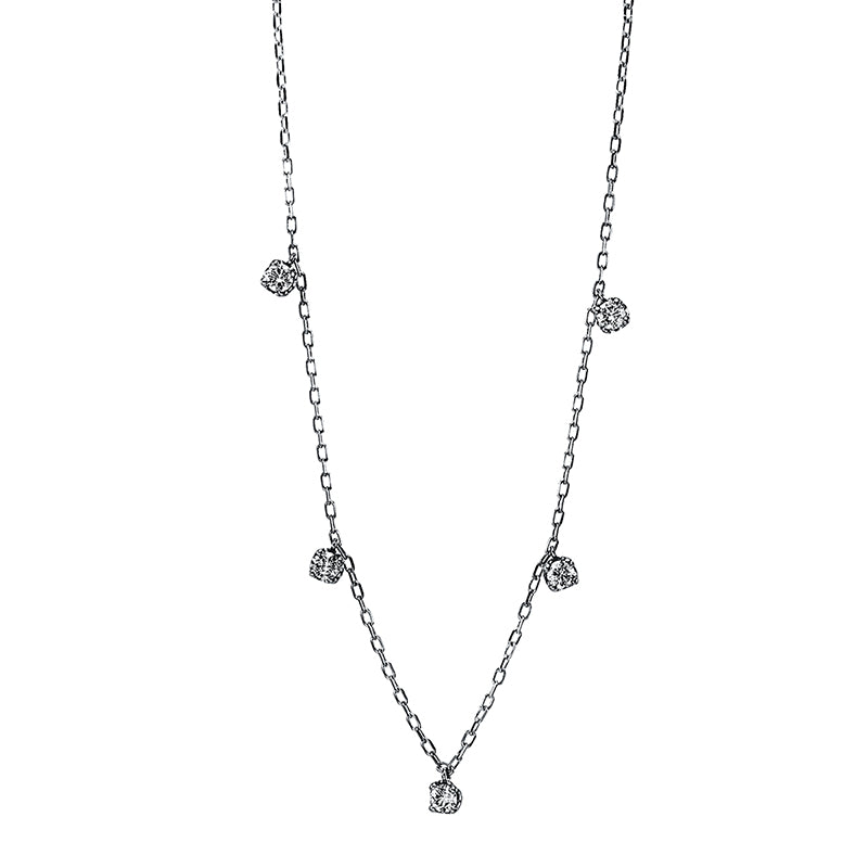 Collier 18 kt WG, 5 Brill. 0,37 ct, TW-si