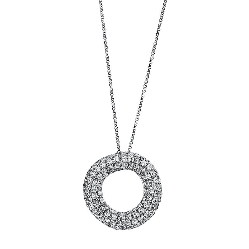 Collier 18 kt WG, 108 Brill. 3,10 ct, W-si