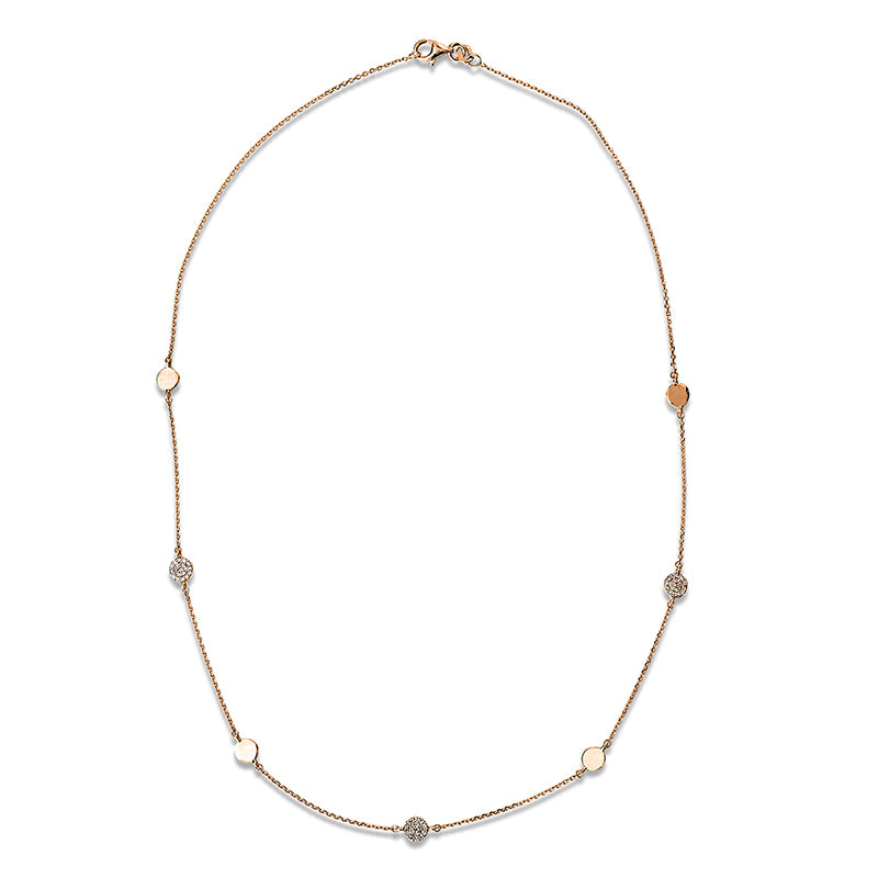 Collier 18 kt RG, 57 Dia. 0,17 ct, TW-vsi/si