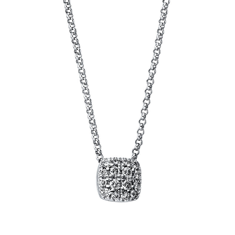 Collier 14 kt WG, 16 Brill. 0,11 ct, TW-si