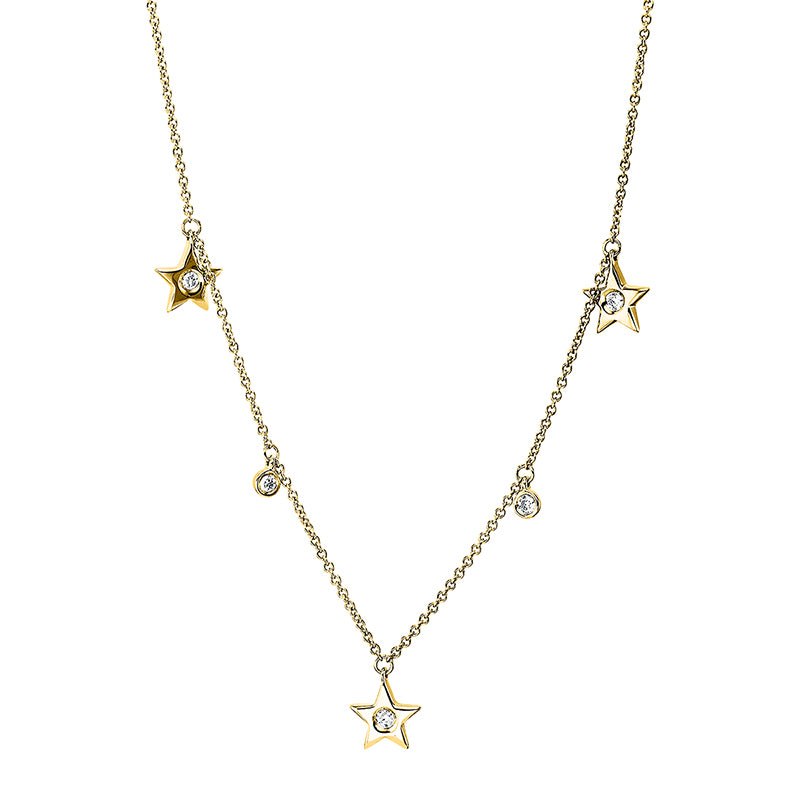 Collier 18 kt GG, 5 Brill. 0,10 ct, TW-si