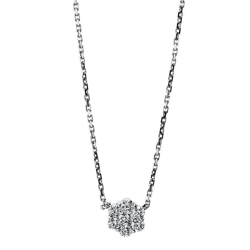 Collier 18 kt WG, 1 Brill. 0,11 ct, TW-si, 6 Brill. 0,35 ct, TW-si