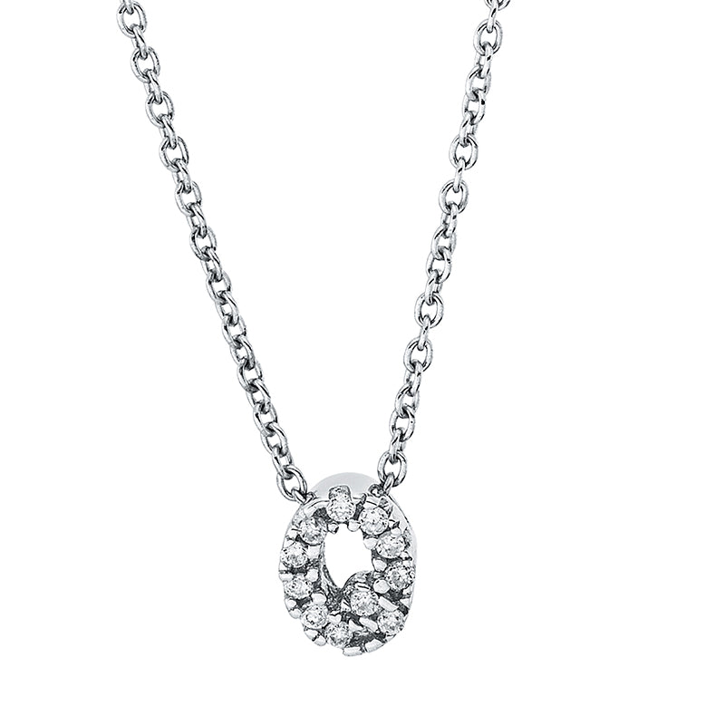 Collier 18 kt WG, mit ZÖ 40 cm, 11 Brill. 0,02 ct, TW-si