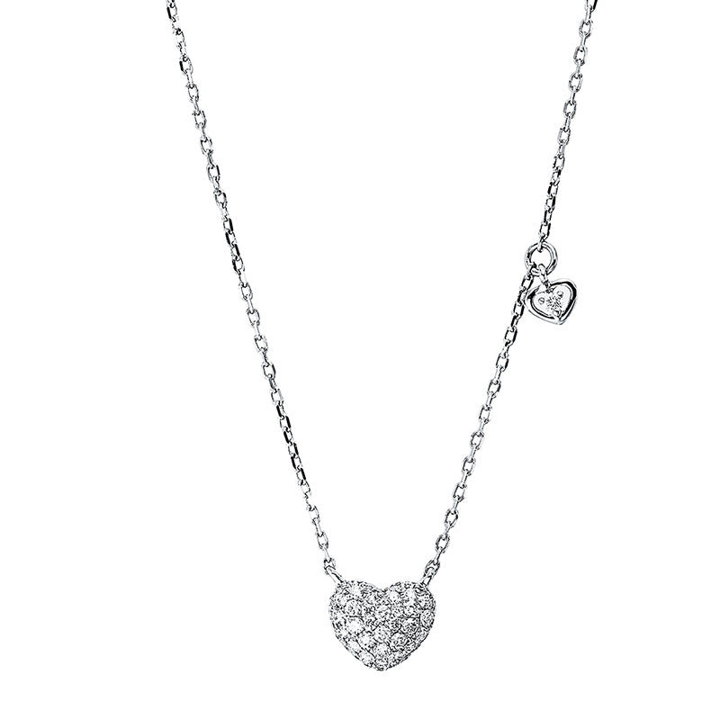 Collier 18 kt WG, 50 Brill. 0,27 ct, TW-pi, 1 Brill. 0,13 ct, TW-pi