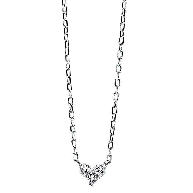 Collier 18 kt WG, 3 Fant-Schl. 0,14 ct, TW-si