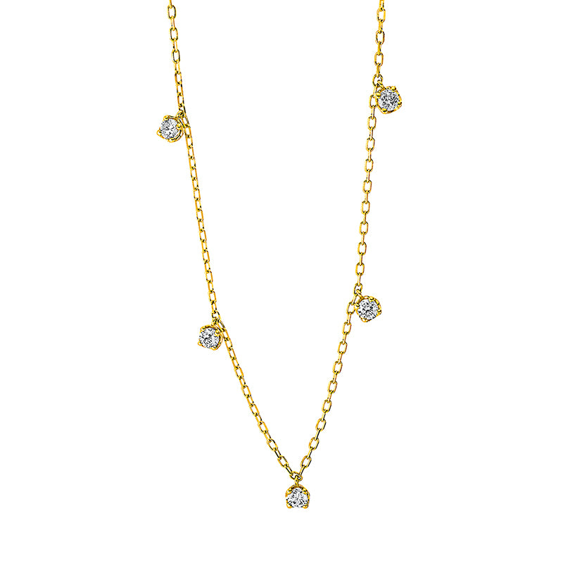 Collier 18 kt GG, 5 Brill. 0,37 ct, TW-pi