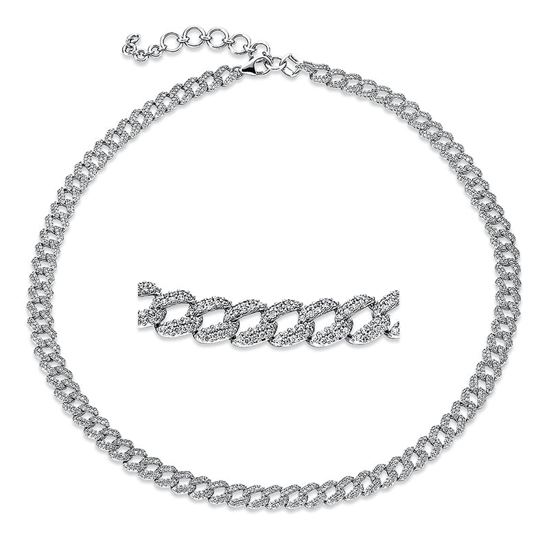 Collier 18 kt WG, 762 Brill. 3,27 ct, TW-si