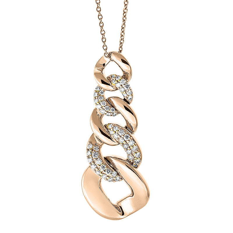 Collier 18 kt RG, 52 Brill. 0,39 ct, TW-si