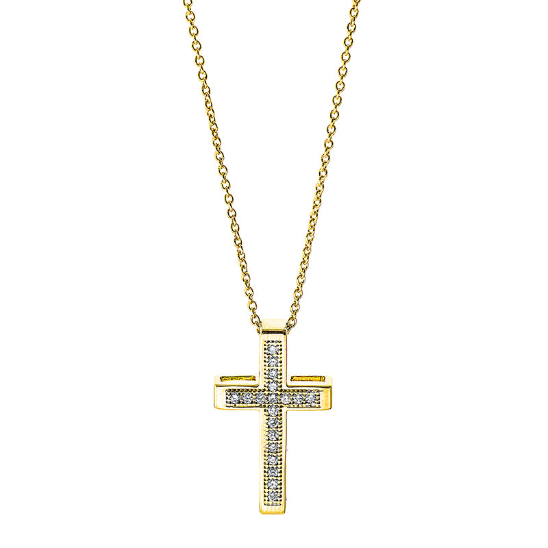 Collier 18 kt GG, 19 Brill. 0,13 ct, TW-si