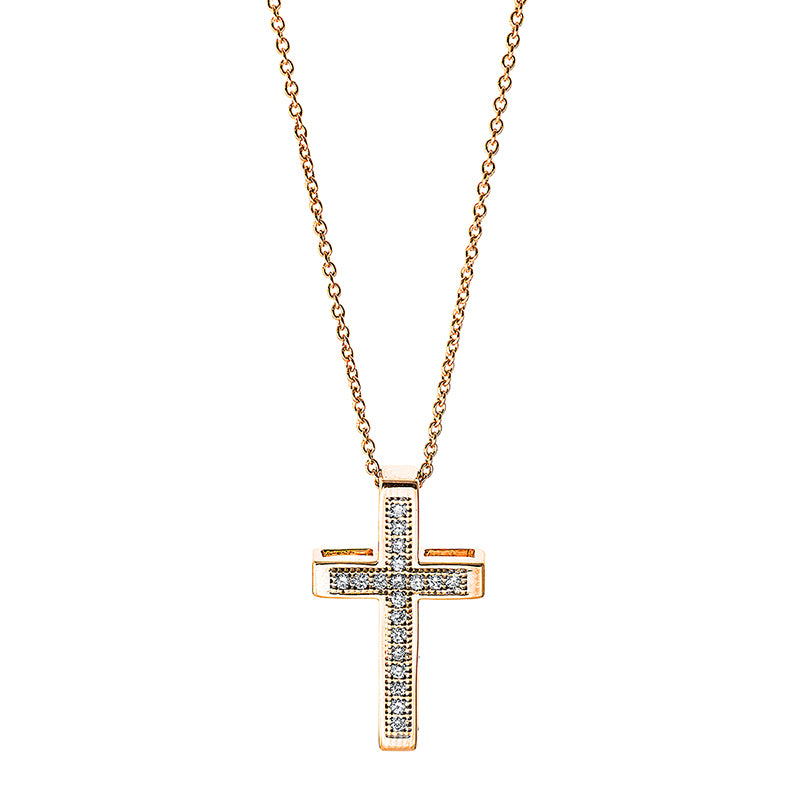 Collier 18 kt RG, 19 Brill. 0,13 ct, TW-si