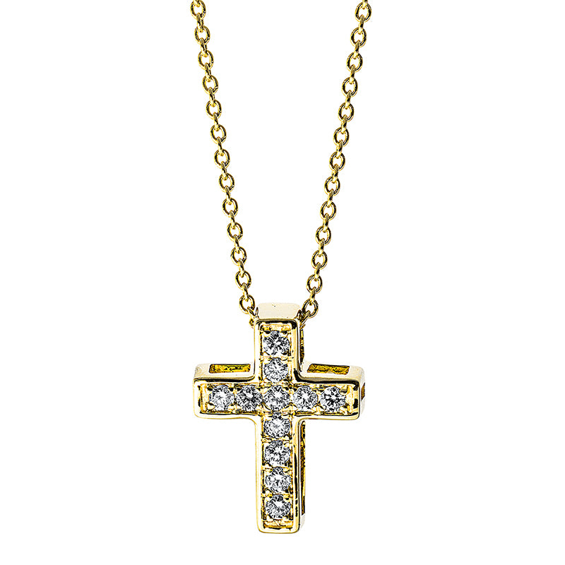 Collier 18 kt GG, 11 Brill. 0,18 ct, TW-si