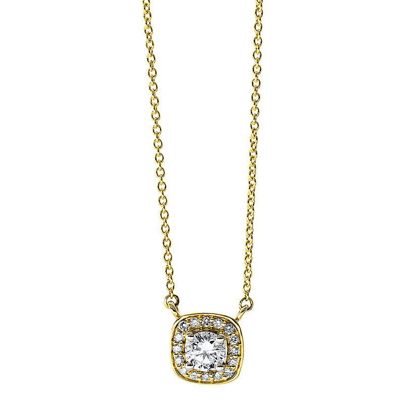 Collier 18 kt GG, 1 Brill. 0,28 ct, TW-si, 16 Brill. 0,09 ct, TW-si