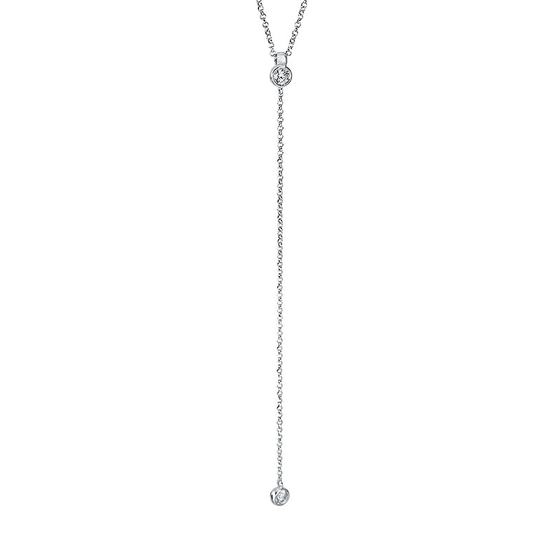 Collier 18 kt WG, 2 Brill. 0,15 ct, TW-si