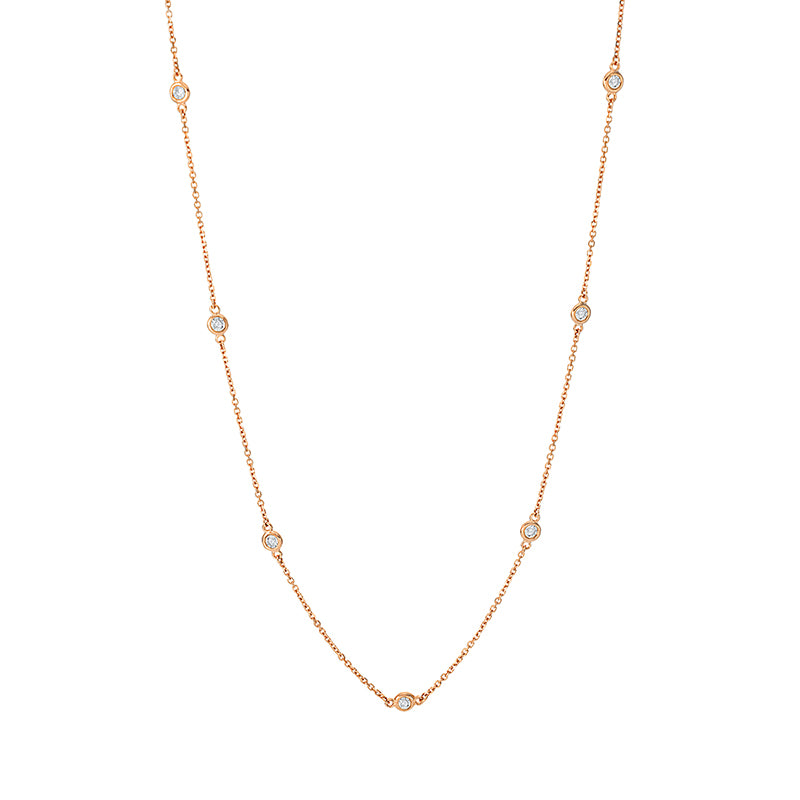 Collier 18 kt RG, 13 Brill. 0,29 ct, W-si