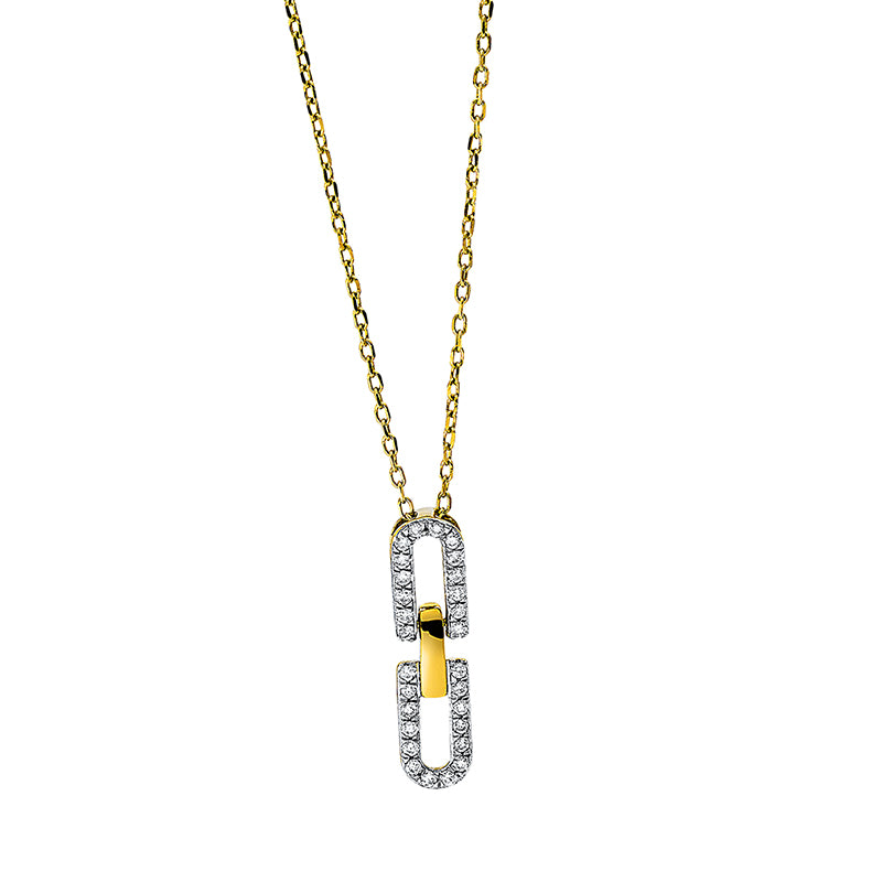 Collier 18 kt GG, 28 Brill. 0,11 ct, TW-si