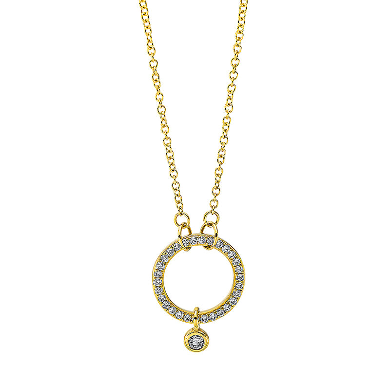 Collier 18 kt GG, mit ZÖ 40 cm + 42.5 cm, 31 Brill. 0,11 ct, TW-si