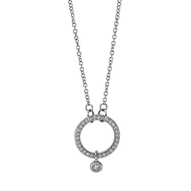 Collier 18 kt WG, mit ZÖ 40 cm + 42.5 cm, 31 Brill. 0,11 ct, TW-si