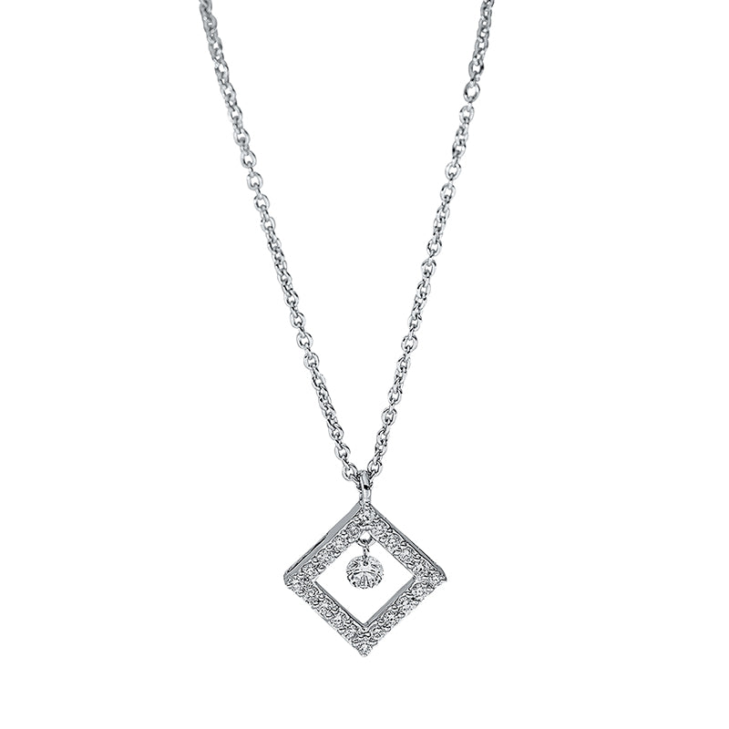 Collier 18 kt WG, 1 Brill. 0,05 ct, TW-si, 20 Brill. 0,10 ct, TW-si