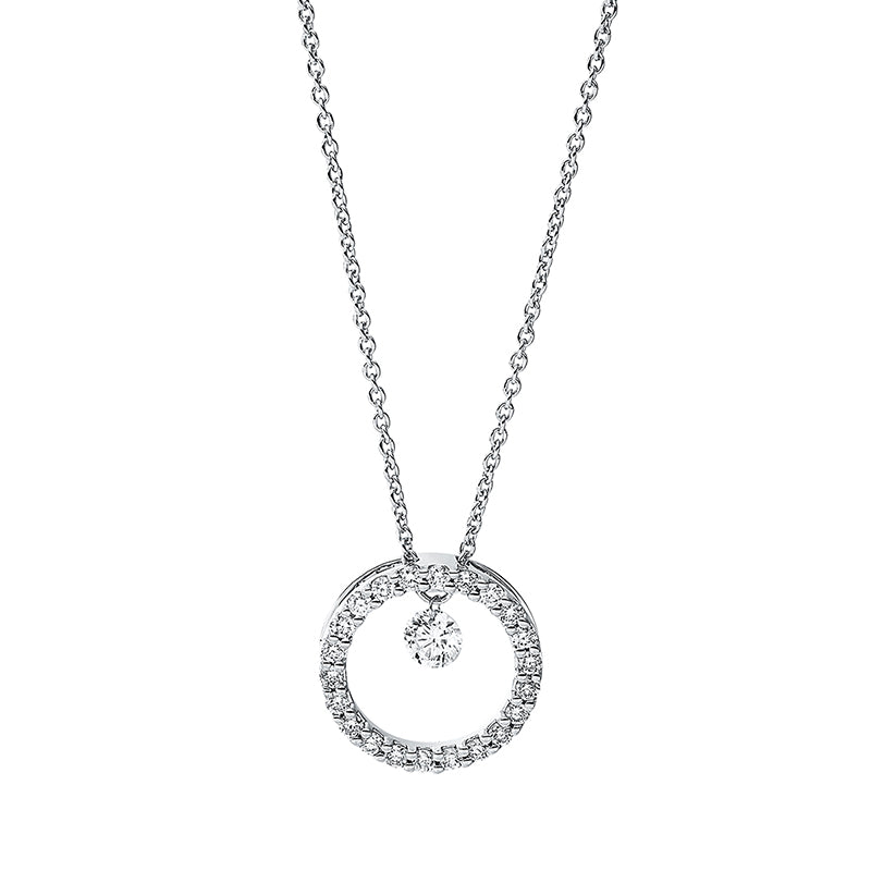 Collier 18 kt WG, 1 Brill. 0,14 ct, TW-si, 22 Brill. 0,20 ct, TW-si