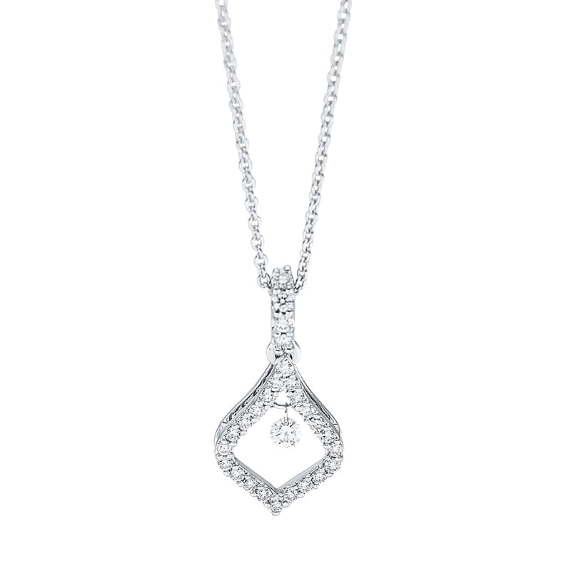 Collier 18 kt WG, 4 Brill. 0,04 ct, TW-si, 1 Brill. 0,04 ct, TW-si, 22 Brill. 0,13 ct, TW-si