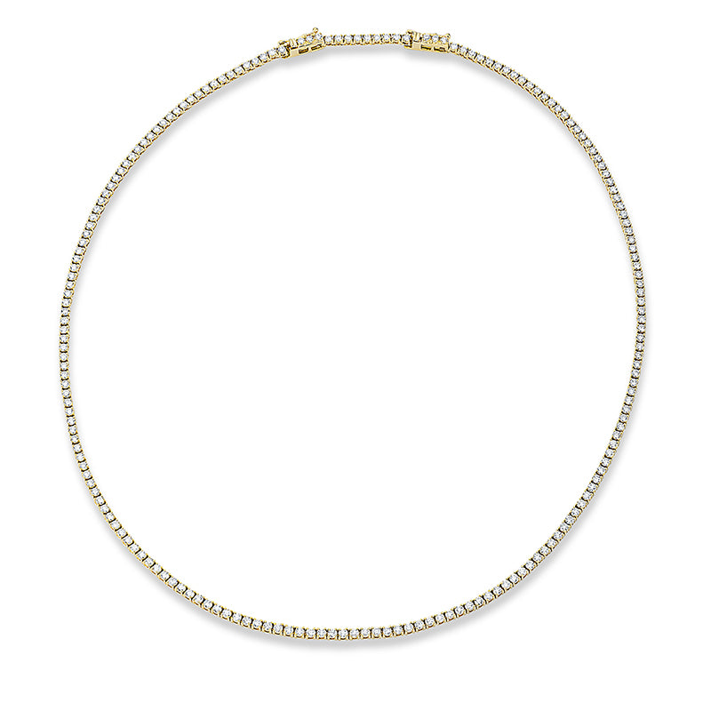 Collier 18 kt GG, mit ZÖ 42 cm, 191 Brill. 5,59 ct, TW-si