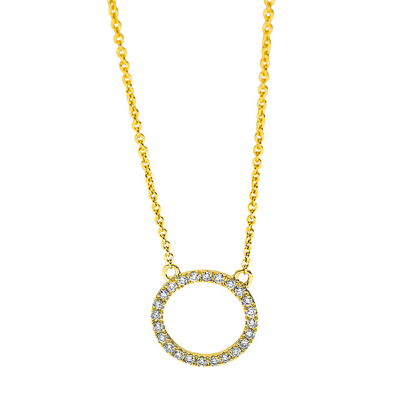 Collier 18 kt GG, 24 Brill. 0,12 ct, TW-si