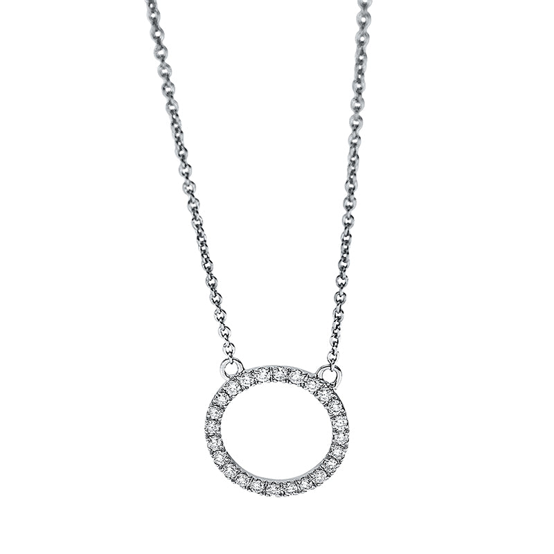 Collier 18 kt WG, 24 Brill. 0,12 ct, TW-si